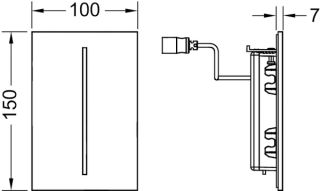 TECE Панель смыва писсуара TECEfilo 230 В 9242062